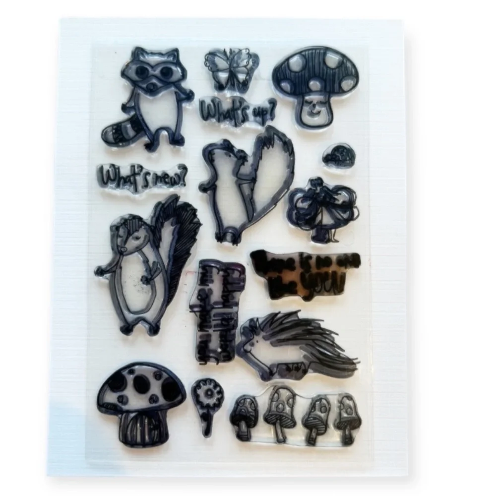 Hero Arts Set of 2 Cling Stamp Sets Woodland Animals CL261 Sending Happy CL305